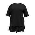 thumbnail image 6 of Daznico Women's Ruffle Hem Pajama Set, Oversized Short Sleeve Top & Skort, Casual Sleepwear,XL, 6 of 6