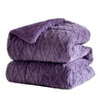 thumbnail image 3 of JML 3 Piece Sherpa Blanket For Bed,Winter Warm 3 Ply Fleece Borrego Blanket,King 79"x 91",Purple, 3 of 8