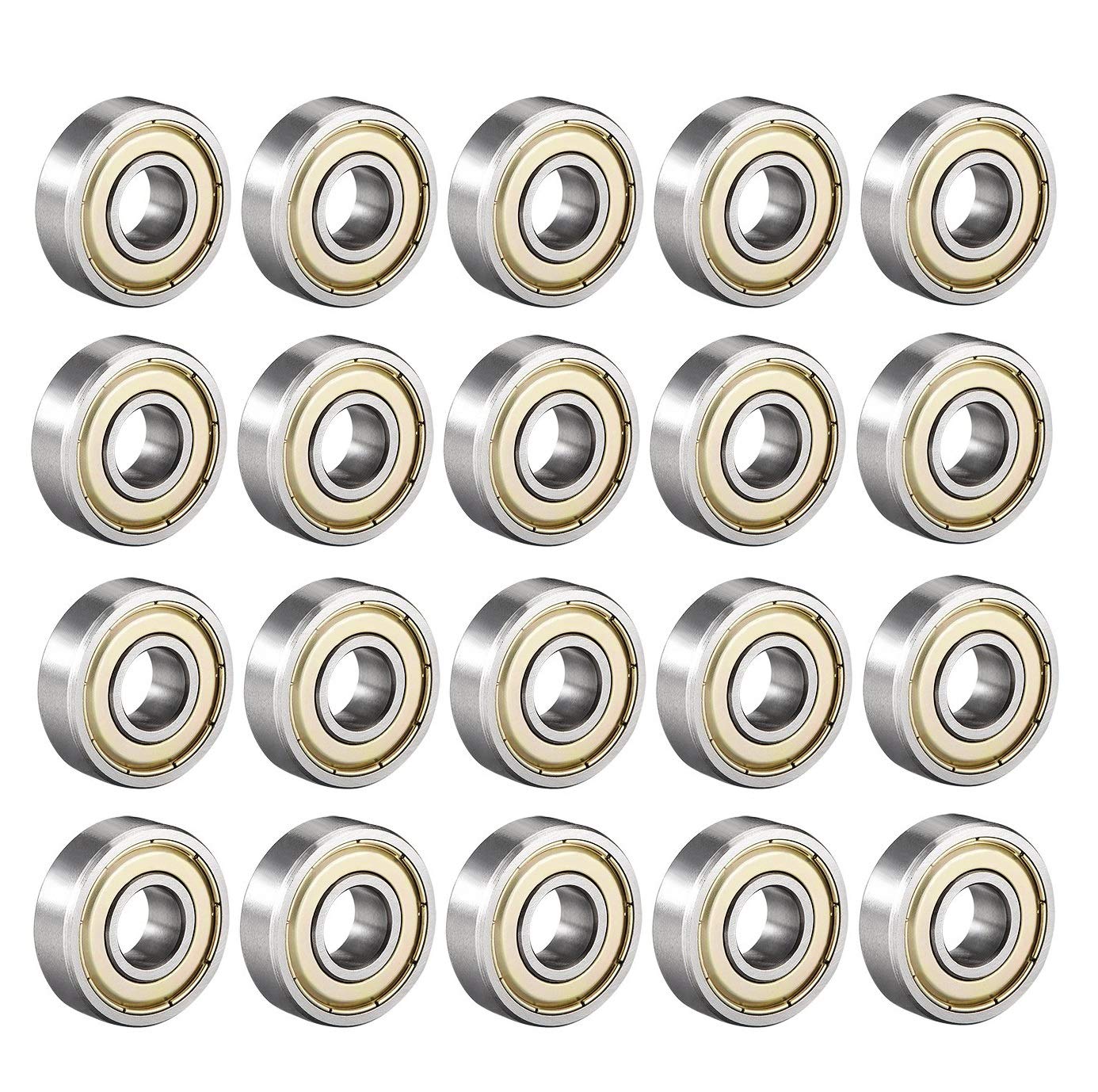 Uxcell 6200-2RS Deep Groove Ball Bearings 10x30x9mm - Double Sealed, Carbon Steel, Pack Of 10, ABEC-1 (P0) Tolerance