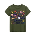 thumbnail image 3 of CCRFTGI 4th of July USA Tops for Kids Girls Size 8 Short Sleeve Funny 250th Anniversary 1776-2026 Summer Freedom Tunic Blouses Independence Day Girls Clothes Tee Tops Army Green 5-6 Years, 3 of 4
