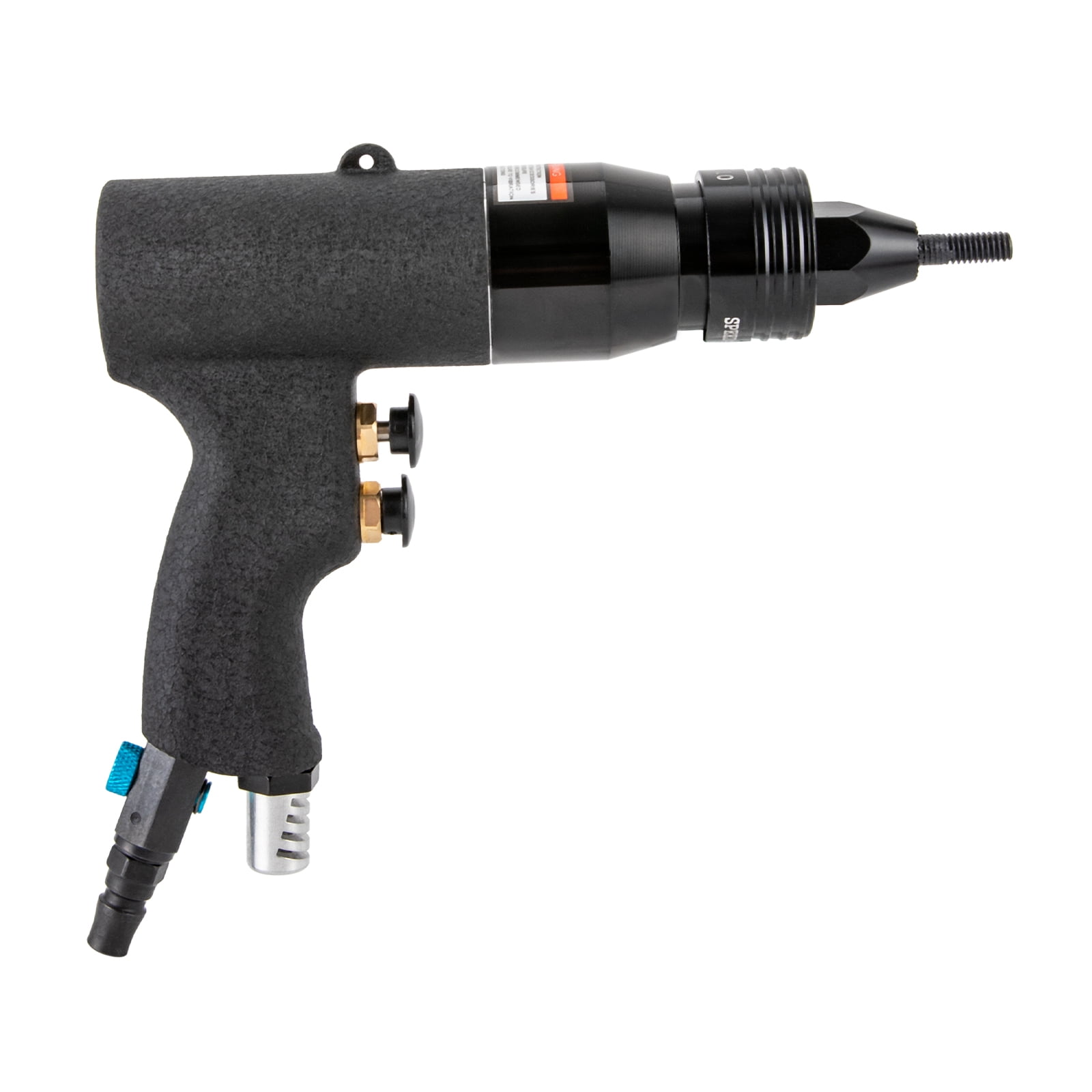 Dwellnix Air-Powered Rivet Gun, Adjustable Speed, Forward and Reverse Functions, 10-24", 1/4", 5/16", 3/8 Gun Heads, Dustproof, Silenced Exhaust, Durable and Compact Design