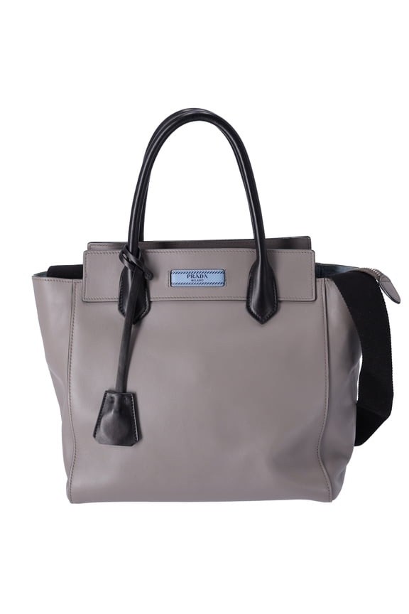 Pre-Owned Prada City Etiquette Tote Grey Calf Leather