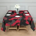 thumbnail image 3 of Red Black Camo Classic Pattern Square Tablecloth,Waterproof Square Table Cover,Wipeable Spillproof Washable Table Cover for Home Kitchen Party Decor 52"x52"(132x132cm), 3 of 6