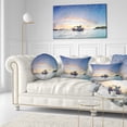 thumbnail image 3 of Designart Fishing Boat at Phuket Sunrise Beach - Modern Seascape Throw Pillow - 12x20, 3 of 5
