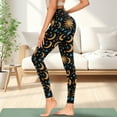 thumbnail image 3 of Renewold Sun Moon Star Gold Blue Leggings for Women with Pockets Buttery Soft Running Pants High Waisted Spandex Graphic Leggings Thick Essential Pants Scrunch Butt Lifting, M, 3 of 8