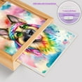 thumbnail image 4 of Hippie German Shepherd Portrait Watercolor Tie-Dye Vintage Styles Acrylic Plaque with Wood Photo Frame Box Alsatian Dog Lover Gifts Light Box - 00014, 4 of 5