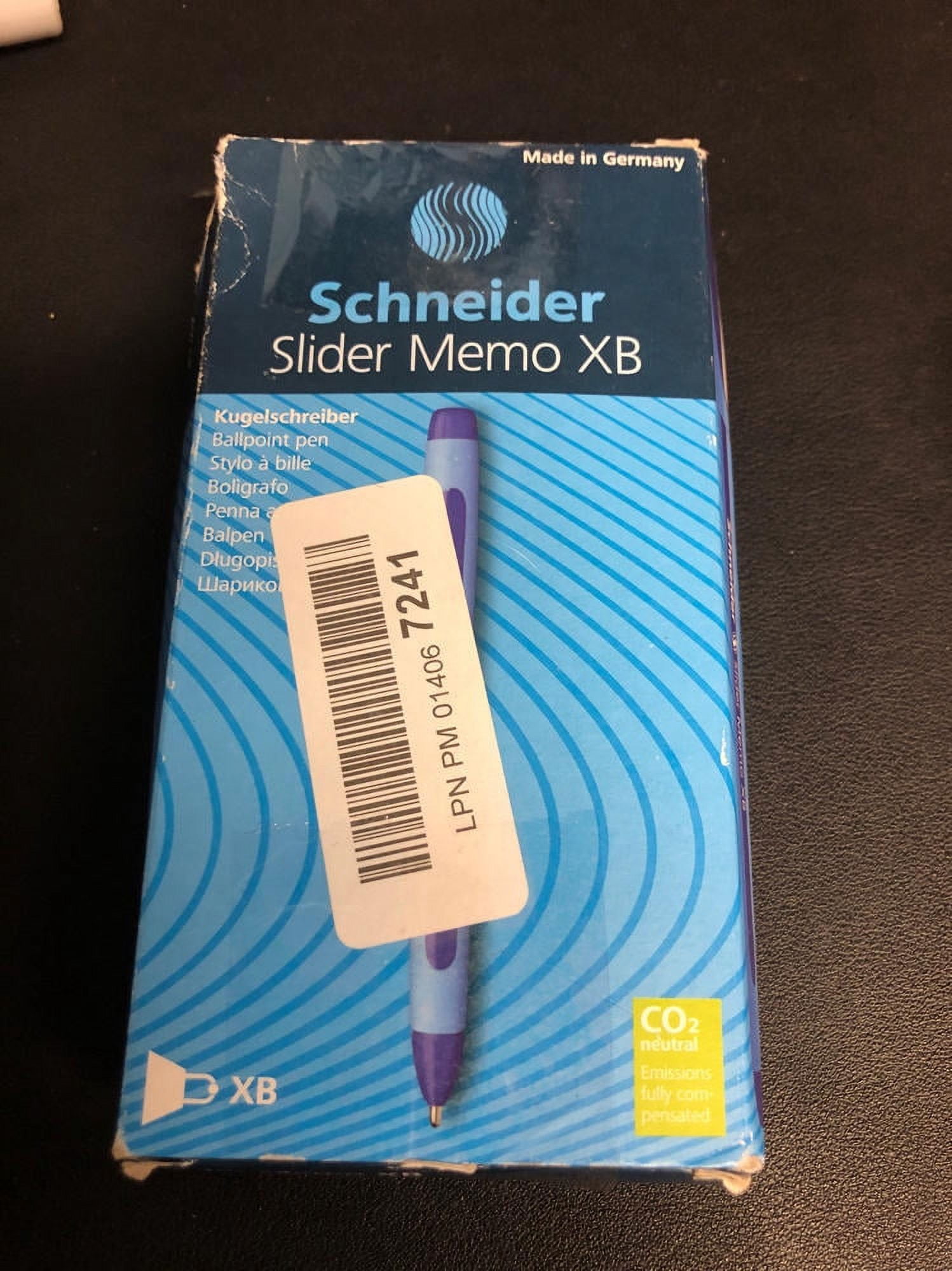 Schneider Slider Memo XB Ballpoint Pen, Blue, Box of 10 Pens (150203)