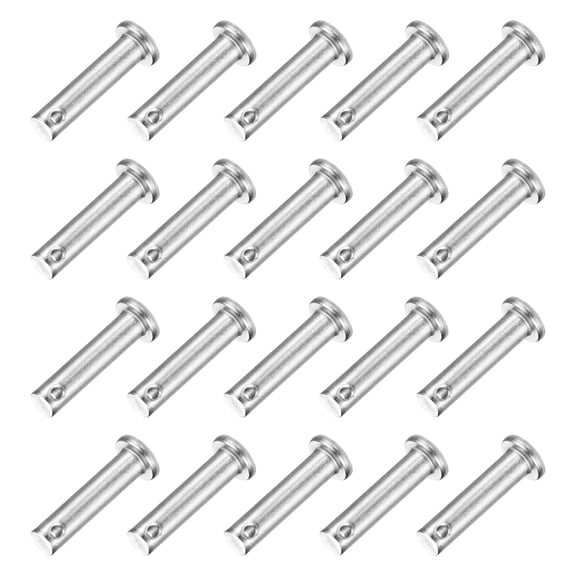 20Pcs M6 x 25mm Single Hole Clevis Pins, 304 Stainless Steel Flat Head Pin