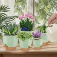 thumbnail image 6 of PHANCIR 7/6.5/6/5.5/5 Inch Set of 5 Self Watering Plant Pots, Plastic Flower Pots for Indoor Outdoor Succulent with Nitrile Gloves, Green, 6 of 8