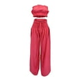thumbnail image 3 of HBFAGFB Pantsuit for Women Strapless Vest and Pleated Wide Leg Pants Fashion Clothing Red Size L, 3 of 6