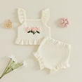 thumbnail image 2 of Soepste Baby Girl Clothes 3-6 Months Spring Toddler Girl Clothes Summer Toddler Girl Clothes Baby Girl Sleeveless Shirt Shorts Set Cute Outfits, 2 of 8