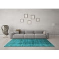 thumbnail image 3 of Ahgly Company Indoor Square Oriental Light Blue Industrial Area Rugs, 7' Square, 3 of 4