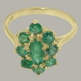 thumbnail image 5 of LBG British Made 9k Yellow Gold Natural Emerald Womens Promise Ring - 33 size options - Size 6, 5 of 6