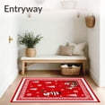 thumbnail image 3 of ODIKA 6'x9' Machine Washable Non-Slip Area Rug, Festive Jolly Santa Sleigh Winter Holiday Pathway Decoration High Traffic Rug with Pad, Red, 605907, 3 of 8