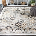 thumbnail image 2 of SAFAVIEH Sunrise Lara Geometric Reversible Indoor/Outdoor Area Rug, Ivory/Grey Black, 5'3" x 7'7", 2 of 9