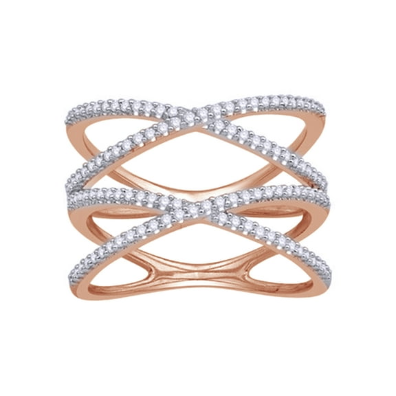 AFFY White Natural Diamond Fashion Ring In 10k Rose Gold (0.375 Cttw)