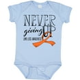 thumbnail image 3 of Inktastic Never Giving Up Limb Loss Awareness Orange Ribbon Boys or Girls Baby Bodysuit, 3 of 5