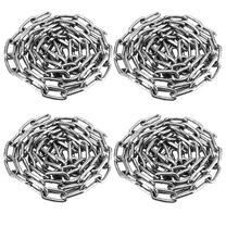 4Pcs Heavy Duty 304 Stainless Steel Link Chain, 59 inch Long x 0.05 Inch Thick Safety Chains, Versatile Coil Chain for Towing, Hanging, and Pulling