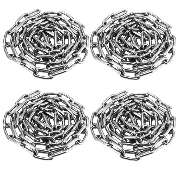 4Pcs Heavy Duty 304 Stainless Steel Link Chain, 59 inch Long x 0.05 Inch Thick Safety Chains, Versatile Coil Chain for Towing, Hanging, and Pulling