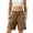 Khaki, variant on Linen Shorts for Women Summer Casual High Waisted Wide Leg Shorts for 2026 Comfy Beach Vacation, Bermuda Shorts Women(Grey,L)