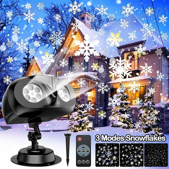 Morttic Christmas Lights Projector LED Laser Snowflake Moving Landscape Xmas Party Lamp