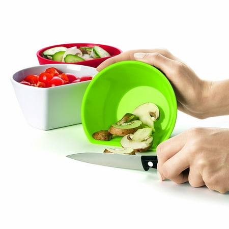 Small Measuring Container Cuisipro (4 Piece) Plastic Meal Prep Bowls Small Reusable Containers Nesting Measuring Bowl Set ()