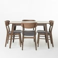thumbnail image 4 of Noble House Harper Mid-Century Modern 5 Piece Dining Set, Dark Gray and Walnut, 4 of 8