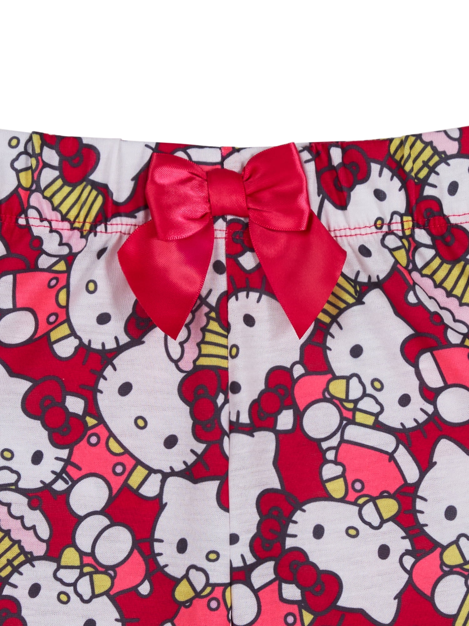 Hello Kitty x Wonder Nation Girls Short Sleeve Top and Sleep Pants Pajama Set, 2-Piece, Sizes 4-18