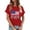 Red, variant on Womens Summer Tops T Shirts Versatile Blend Short Sleeve Fit Knit Tees
