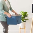 thumbnail image 6 of File Box Plastic File Organizer for Letter/Legal File, Document Box, Durable Storage Bin Tote with Secure Latching Lid, Stackable, BPA-Free, Eco Friendly, Sustainable, Navy/Gray 35 Qt. 4 Pack, 6 of 6