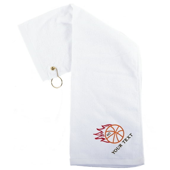 Custom Basketball Towels, Sports Towels, Personalized Basketball Towels for Teams - Fire Ball