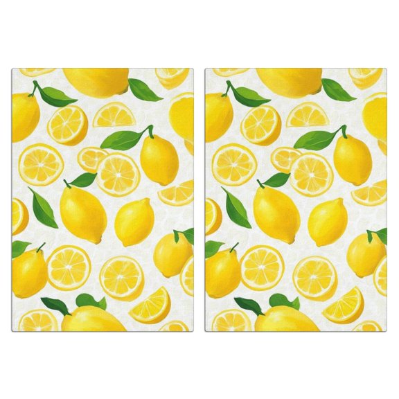2 Pcs Funny Kitchen Towels,Lemon Microfiber Dish Towels,Kitchen Tea Towels,Kitchen Towel Set (18" X 26")