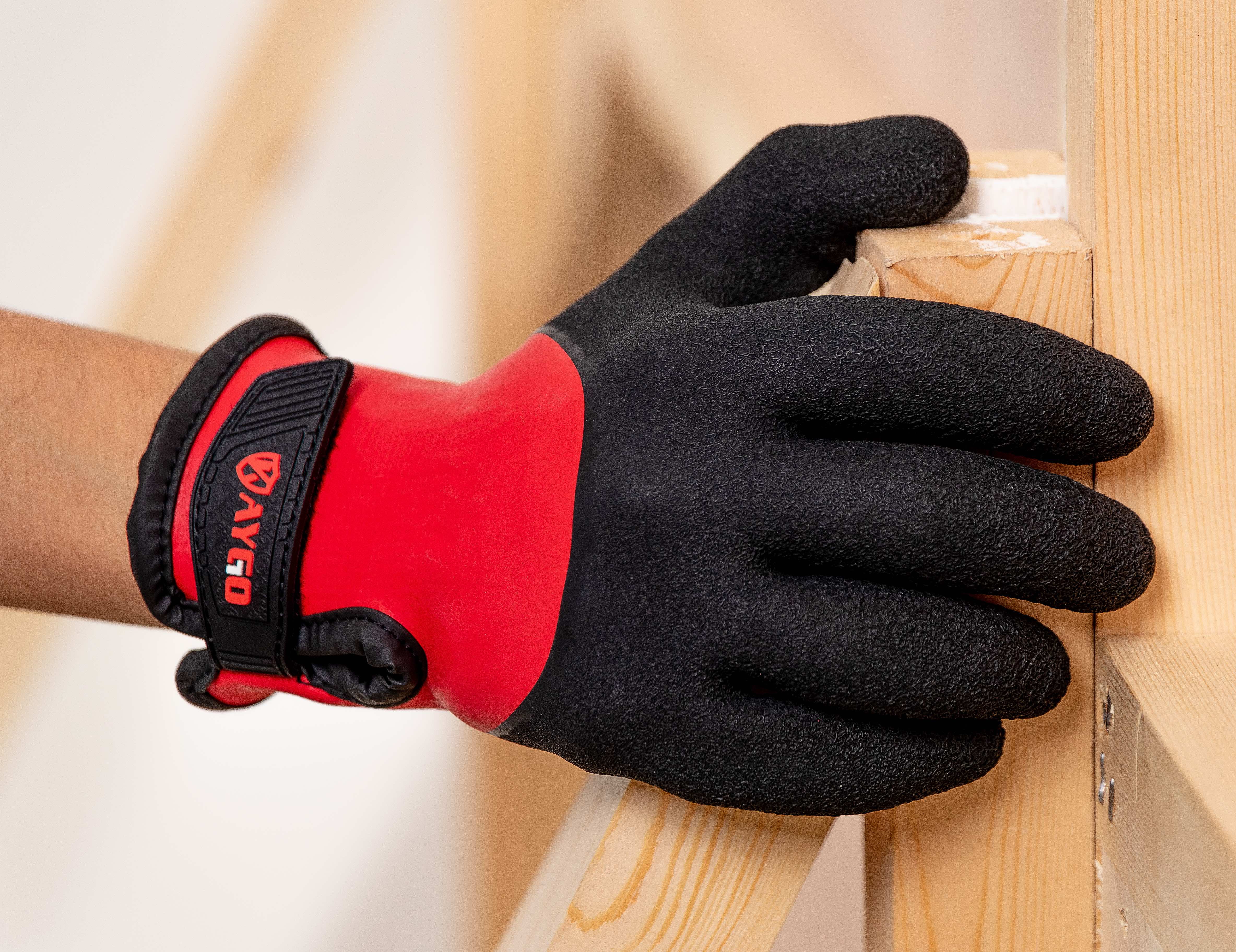 Evridwear Red Crinkle Latex Work Gloves 12-Pack