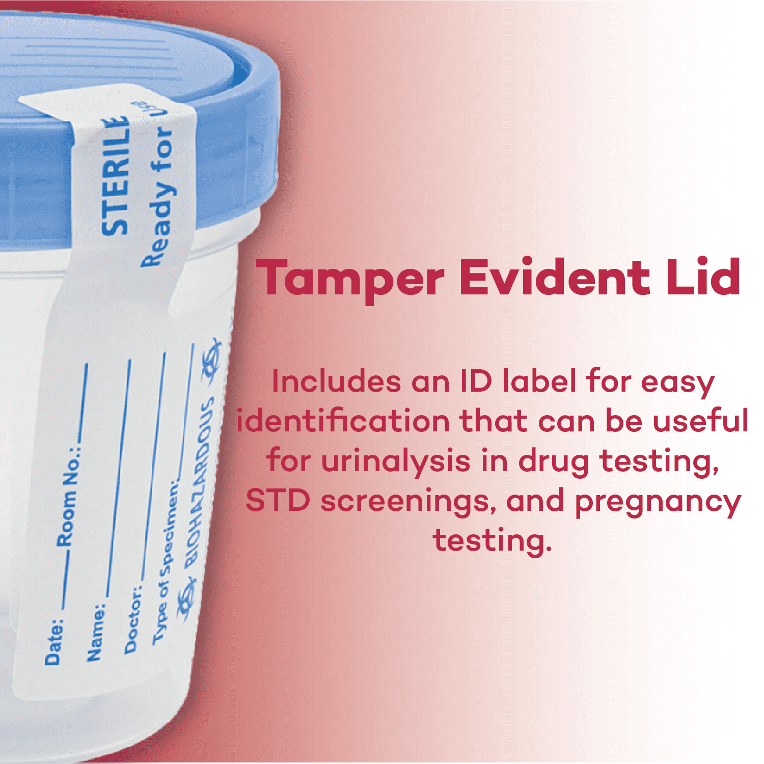 Dealmed Specimen Container with Screw on Leak Resistant Lid | Sterile Single Use Cup with Tamper Evident Seal | 4 oz. (1 Count)