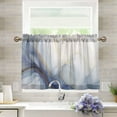 thumbnail image 6 of Ryvnso Marble Pattern Half Curtains Sets Tier 2 Panels Short Curtain Rod Pocket 27"W x 36"L, 6 of 7