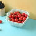 thumbnail image 5 of 1 Pc Kitchen Strainer Colander Bowl Sets 2-in-1 Washing Bowl and Strainer Double-Layer Plastic Fruits Vegetable Washing Basket for Cleaning Washing Mixing, 7.5x7.1 Inch, Green Medium, 5 of 9