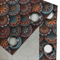 thumbnail image 4 of Ambesonne Mandala Grommet Curtain, Geometric Floral Forms, 50" x 84", Scarlet Orange Blue, 4 of 6