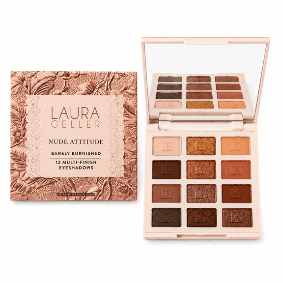 Laura Geller Nude Attitude Barely Burnished 12 Multi-Finish Eyeshadow Palette Neutral Nude Shades