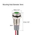 thumbnail image 2 of Luz de indicador de señal AC/DC 12V-24V 8mm, LED verde con carcasa de metal 5 piezas, 2 of 4