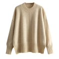 thumbnail image 4 of Womens Sweaters, Fall Sweaters for Women, Crewneck Solid Color Pullover, Long Sleeve Loose Thin Knit for Autumn and Winter Layering, 4 of 4