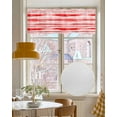 thumbnail image 4 of Geometric Red Stripes Linen Curtain Valance for Bedroom/Bathroom/Kitchen/Office/Living/Dining Room Window,Pure Color Country French Style Rod Pocket Topper Decorative Cafe Drapes Panel 42"x12", 4 of 6