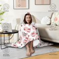 thumbnail image 4 of Wearable Blanket,White Cow Milk Strawberry Pattern Hooded Wearable Flannel Blanket for Adults & Teens with Buckle,Winter Poncho Shawl Wrap Cape,50"x60", 4 of 5