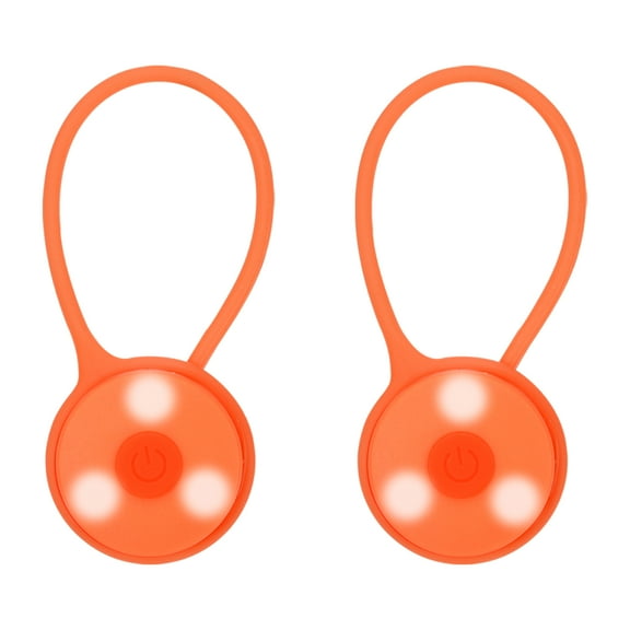 Uxcell LED Running Light, 2 Pack Silicone Rope Bike Safety Light Running Lights, Orange