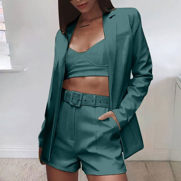 ICHUANYI Clearance Summer Women's Two Piece Set Short Sleeve Sexy Cardigan Casual Shorts Suit ICHUANYI "ICHUANYI"