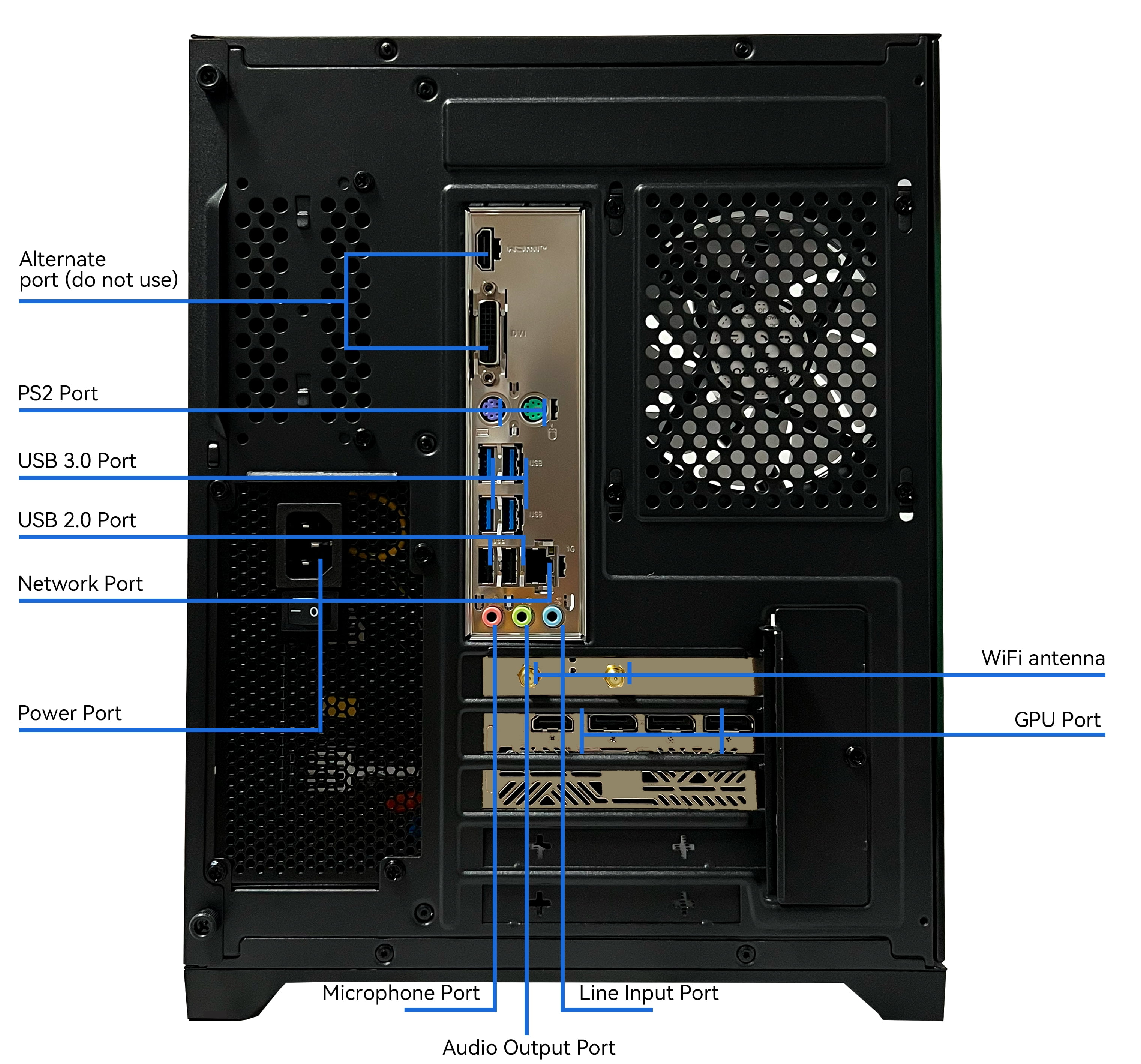 YAWYORE Gaming PC Desktop computer AMD Ryzen 7 5700X RTX 5060 32GB RAM 1TB M.2 SSD Wifi PC Gaming Black