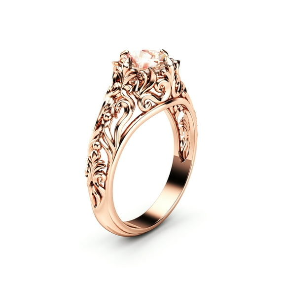Peach Pink Morganite Engagement Ring
