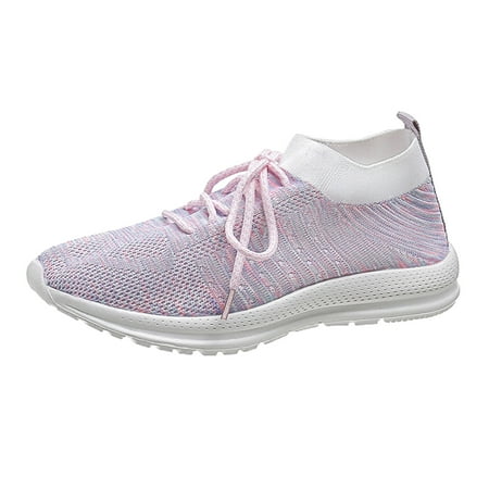 

ZIZOCWA Womens Flats Size 10 Womens Club C Sneaker Ladies Fashion Colorblock Mesh Breathable Lace Up Soft Bottom Flat Casual Sports Shoes Petite Plume Shoes