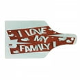 thumbnail image 1 of Family Cutting Board, Red Banners with Family Love Message and White Hearts Passionate Illustration, Decorative Tempered Glass Cutting and Serving Board, Wine Bottle Shape, Orange White, by Ambesonne, 1 of 1