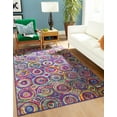 thumbnail image 3 of Unique Loom Calypso Collection Area Rug - Tobago (5' 3" x 8' Rectangle Multi/Green), 3 of 12