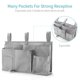 thumbnail image 2 of Caddy de cabecera, soporte para bolsa de almacenamiento colgante junto al organizador con 8 bolsillos para dormitorios con literas y rieles para camas de hospital, gris, 2 of 5